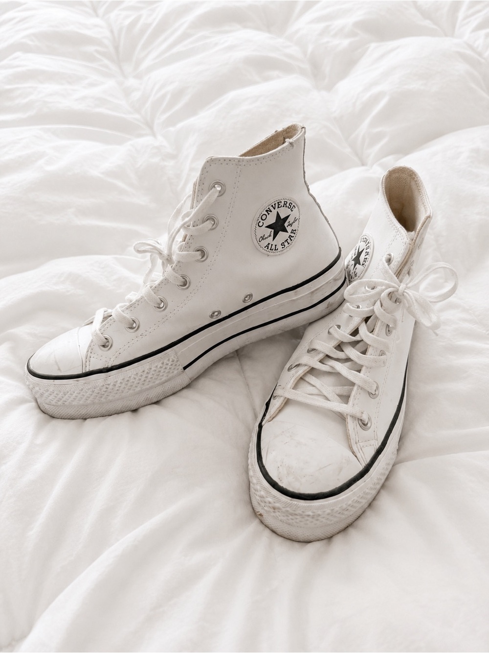 Converse White High-Top Platform Sneakers - Picture 3 of 3